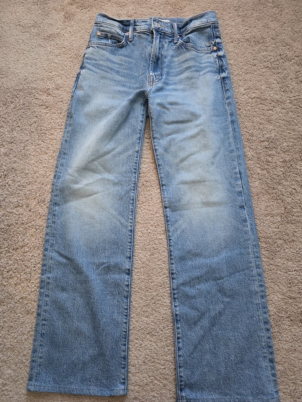 MOTHER Superior The Kick It - Never Let Go Straight Leg Light Wash 26